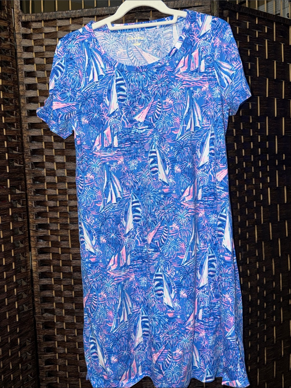 Lilly Pulitzer Blue & Pink Sailboat Shift Dress